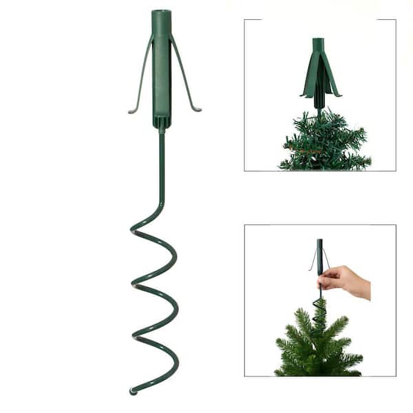 Christmas Tree Topper Holder Twist-In and Sturdy Metal Support Rod for Seasonal Treetop Ornaments Artificial Holiday