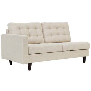 Empress 64.5 in. Beige Polyester 2-Seater Left-Facing Loveseat with Removable Cushions