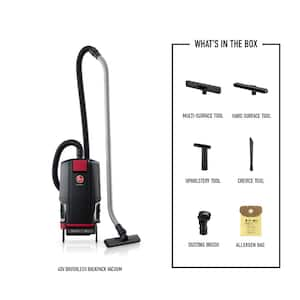 HVRPWR Commercial 40V Brushless, Cordless, Bagged, HEPA Filter, Lighweight, Backpack Vacuum Cleaner, Black, CH93619