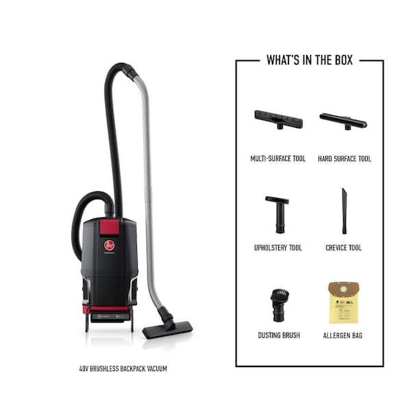 HVRPWR Commercial 40V 6 Qt. Bagged Cordless HEPA Filter for Carpet and Hard Floors, Tool Only, Backpack Vacuum Cleaner