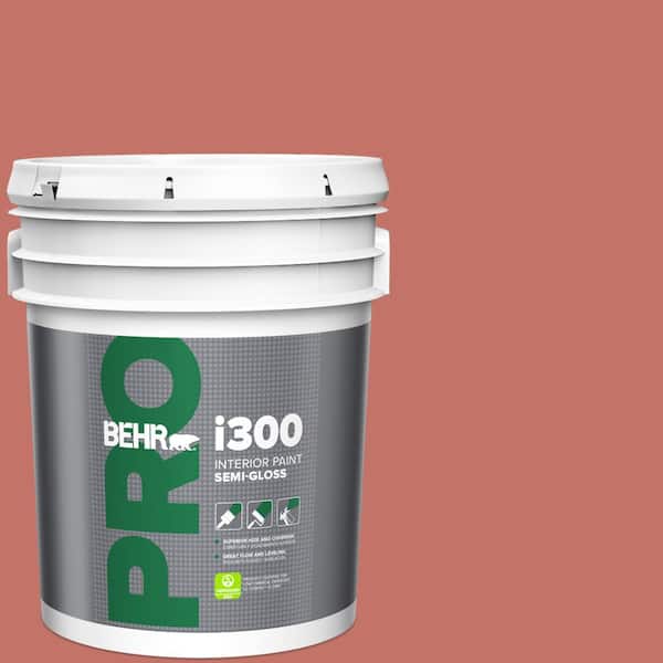 BEHR PRO 5 gal. #PPU1-05A Red Coral Semi-Gloss Interior Paint