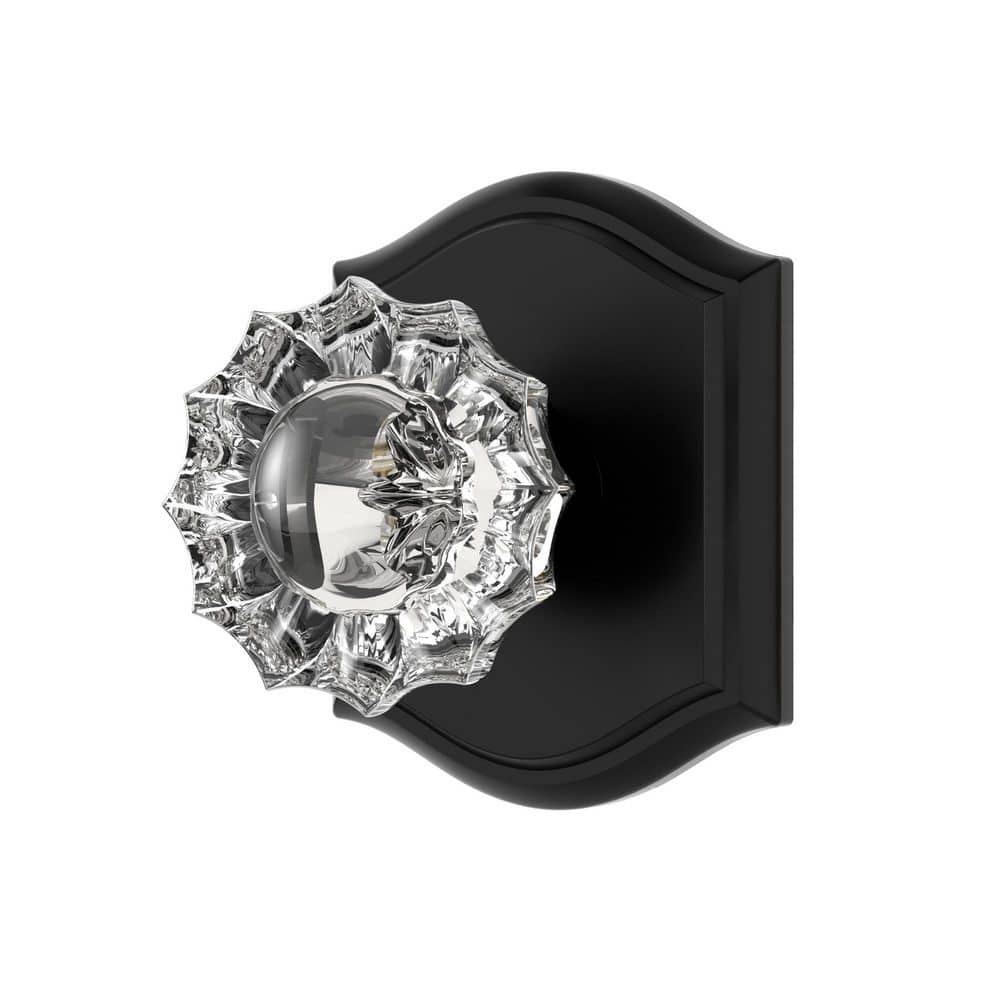 Vintage Matte Black Interior Dummy Door Knob 2 Pack with Floral Crystal Knob and Arch Backplate price history on PriceWatchPro
