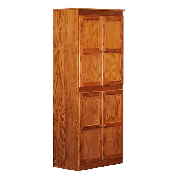 Concepts In Wood 72 in. Oak Wood 5-shelf Standard Bookcase with Adjustable Shelves