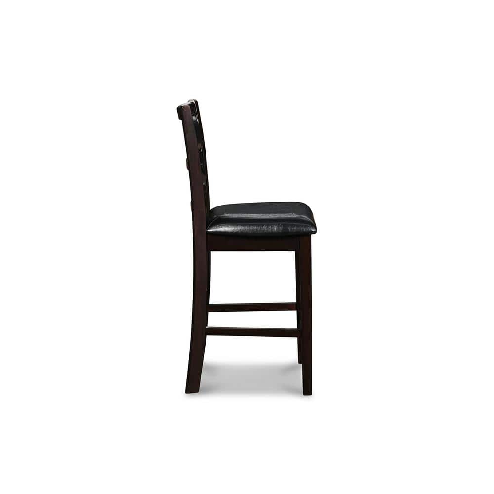 Ebony Round Transitional Wood Pub Table with 4 Chairs