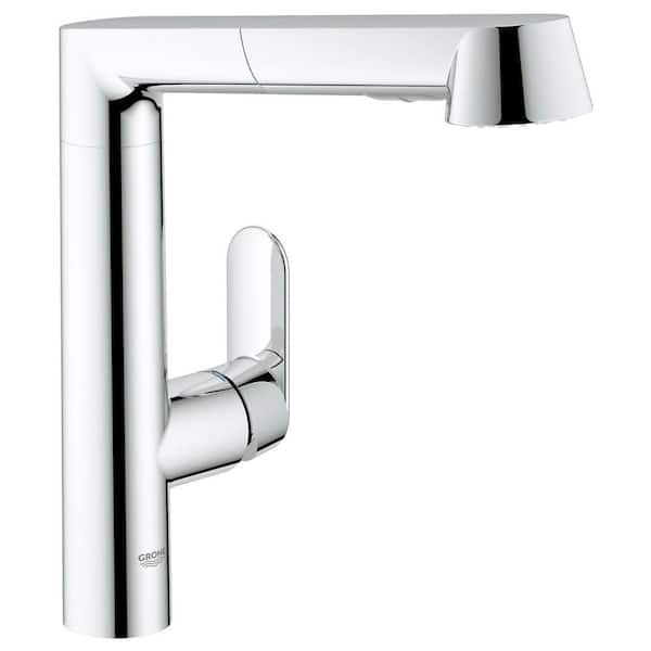 GROHE K7 Single-Handle Pull-Out Sprayer Kitchen Faucet in Starlight Chrome