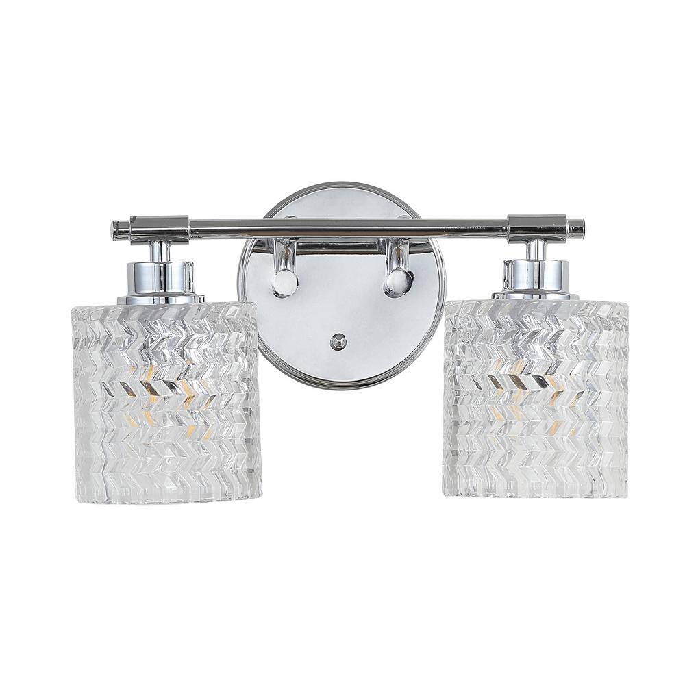 Elegant Chrome Cylinder 13" LED Vanity Wall Light with Dimmable Edison Bulbs