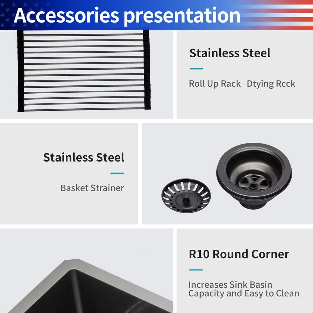 33'' Stainless Steel Undermount Double Bowl Kitchen Sink
