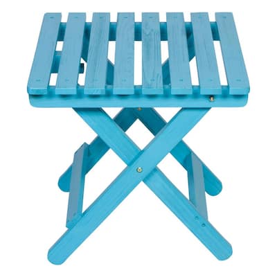 Blue Folding Outdoor Side Tables, Plastic Folding Patio Side Tables