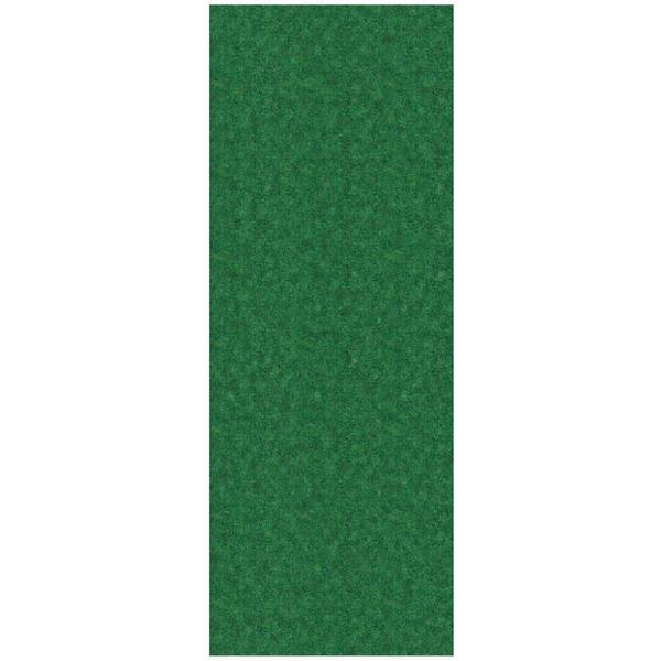 Ottomanson Lifesaver Scrape Rib Non-Slip Custom Long Hallway Runner Rug 2 ft. 7 in. x 17 ft. Green Polyester Garage Flooring