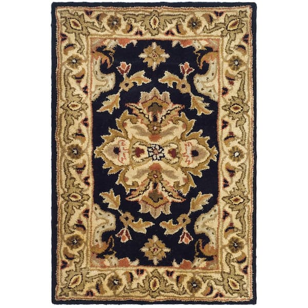 SAFAVIEH Heritage Black/Ivory Doormat 2 ft. x 3 ft. Border Area Rug