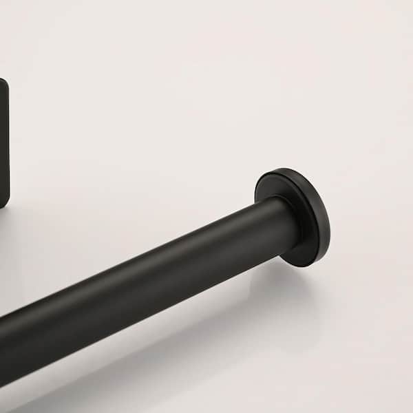 Wall-Mount Single Post Toilet Paper Holder in Matte Black Stainless Steel