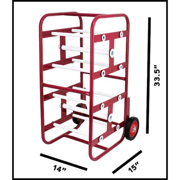 AdirPro Durable Single Axle Cable Caddy - Commercial Industrial Grade Steel  Wire Dispenser - Compact Design Holds Cable Reels Up to 20 Diameter and