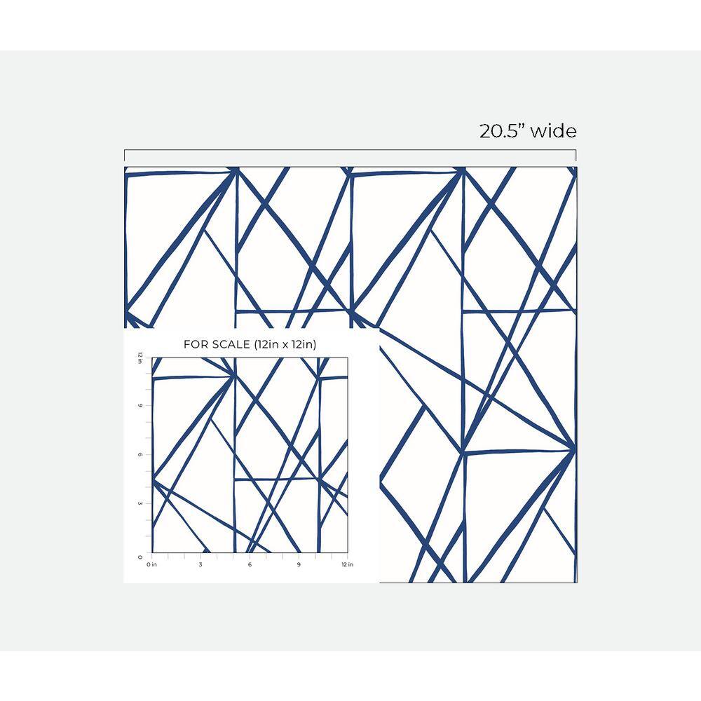 Navy Blue Geometric Peel and Stick Vinyl Wallpaper