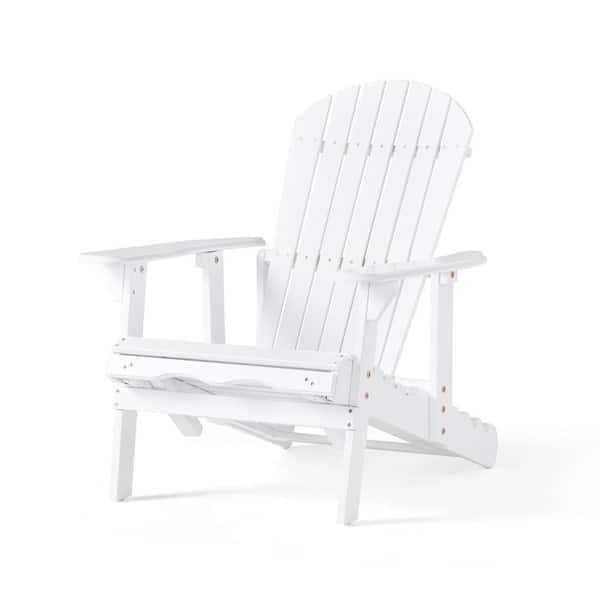 Unbranded White Adirondack Chair, Acacia Wood Outdoor Single Chair Reclining Chair Set of 1