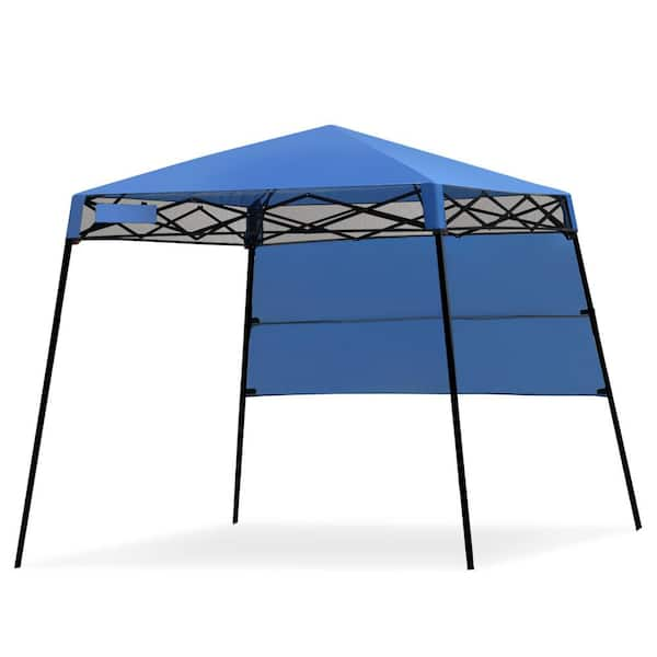 Costway 7 ft. x 7 ft. Blue Adjustable Portable Pop Up Canopy Tent