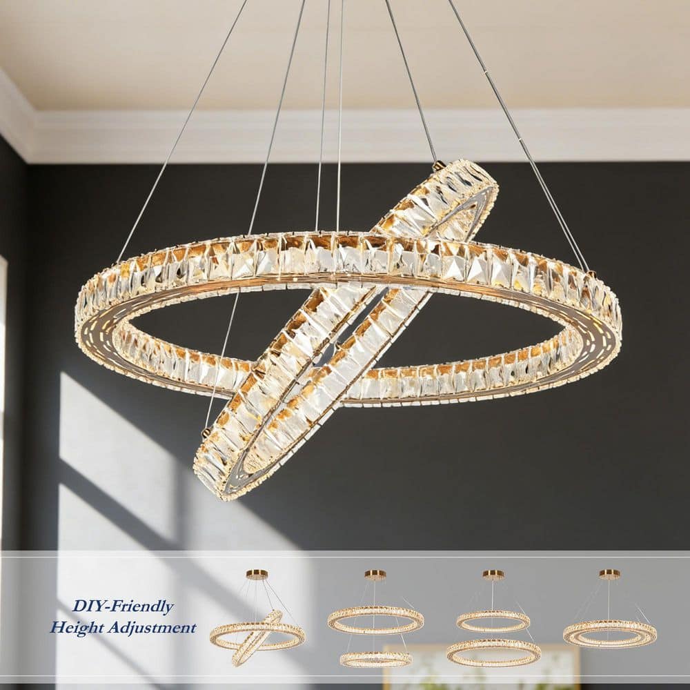 LNC 41” 9-Light Brass 2-Tier Candlestick Chandelier – Classic Dining Room Light