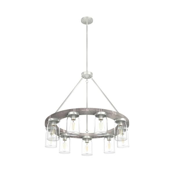 Hunter Devon Park 9-Light Matte Copper Farmhouse Led Crystal Chandelier