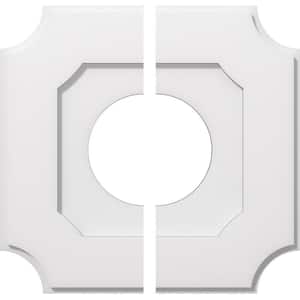 18 in. O.D. x 7 in. I.D. x 1 in. P Locke Architectural Grade PVC Contemporary Ceiling Medallion (2-Piece)