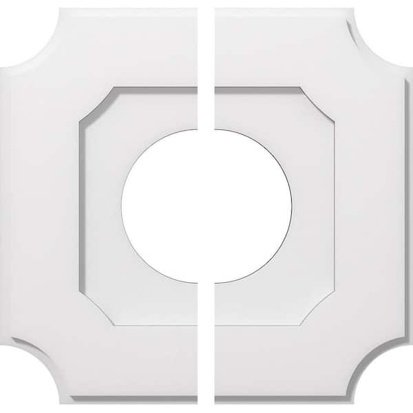 Ekena Millwork 18 in. O.D. x 7 in. I.D. x 1 in. P Locke Architectural Grade PVC Contemporary Ceiling Medallion (2-Piece)