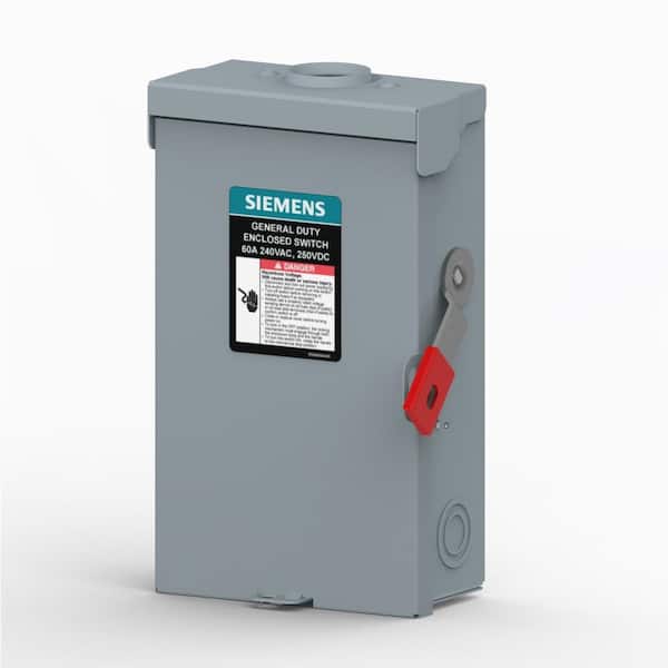Siemens General Duty 60-Amp to Amp 2-Pole 240-Volt Non-Fusible Outdoor Plus Series Safety Switch