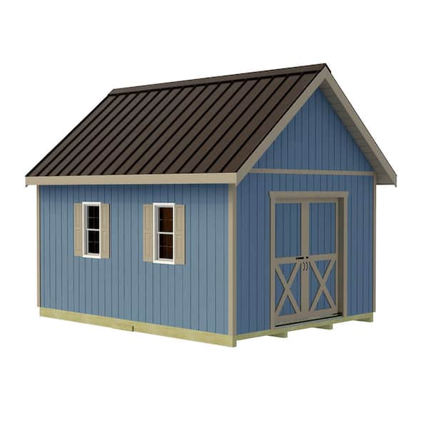 Planner's Paradise 12 ft. x 16 ft. Wood Shed Kit with Sliding Doors, Roomy Loft and FortressFloor (192 sq. ft.)