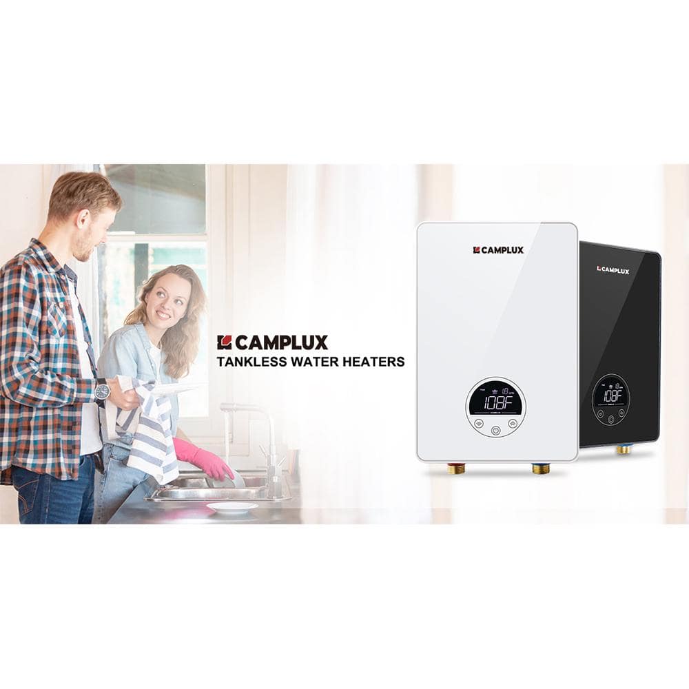 Camplux 1.8 GPM White Electric Tankless Water Heater
