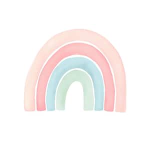 Small Coral Watercolor Rainbow Peel and Stick Vinyl Wall Sticker