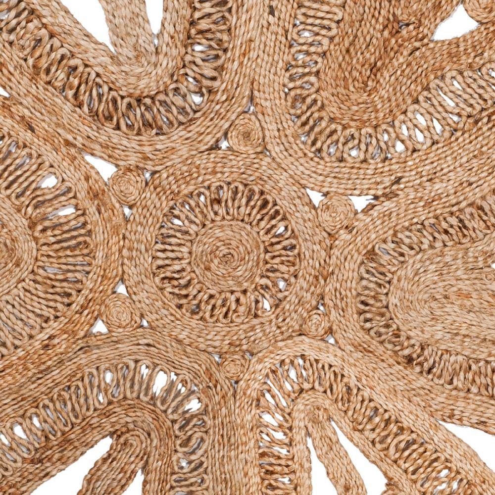 Artisan Handwoven Jute 5' Round Area Rug in Natural Black