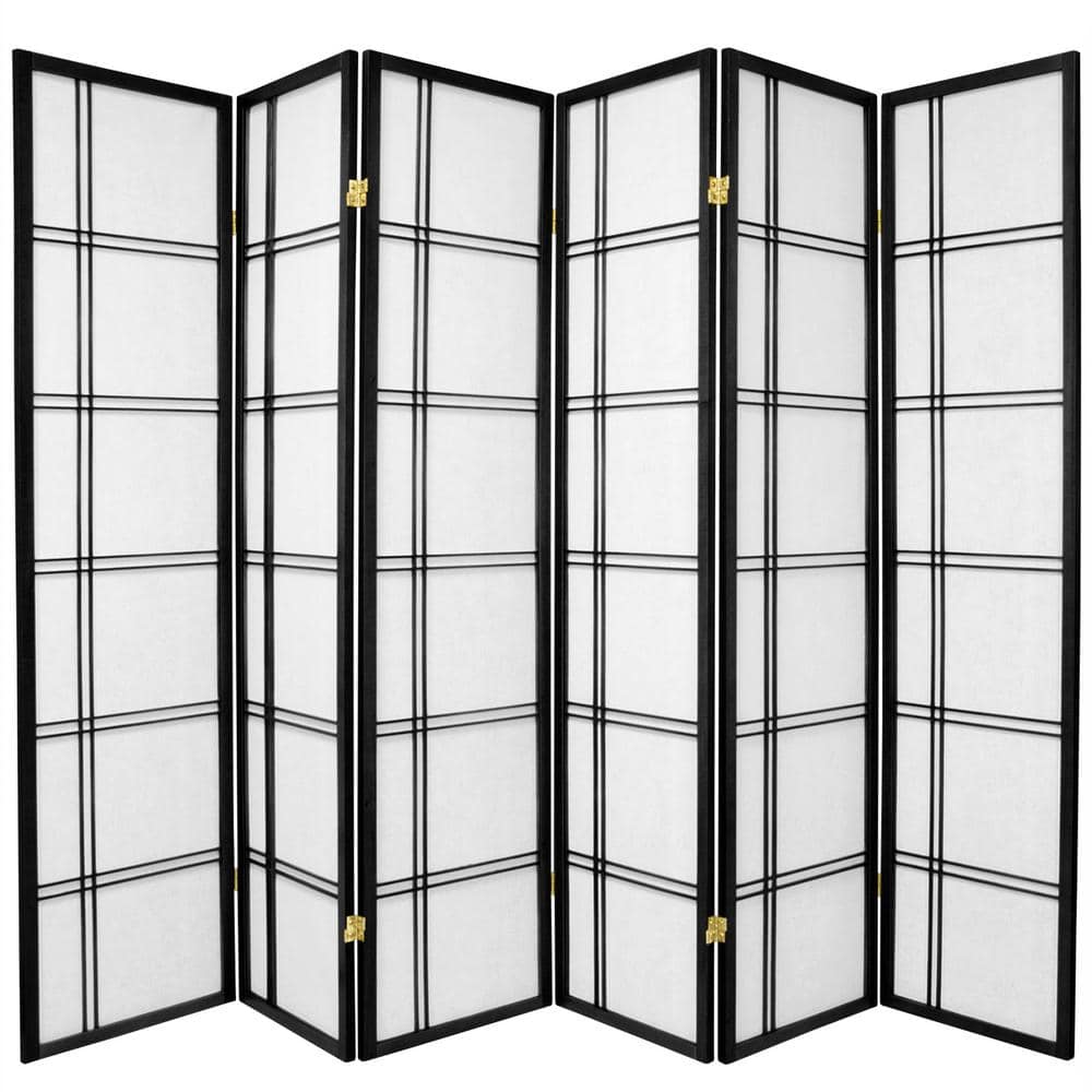 Oriental Furniture 6 ft. Black 6Panel Room Divider CDBLX6PBLK The