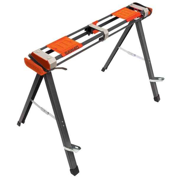 PROTOCOL 29 in. x 40 in. Lightweight Aluminum Sawhorse with 1000 lbs. Capacity