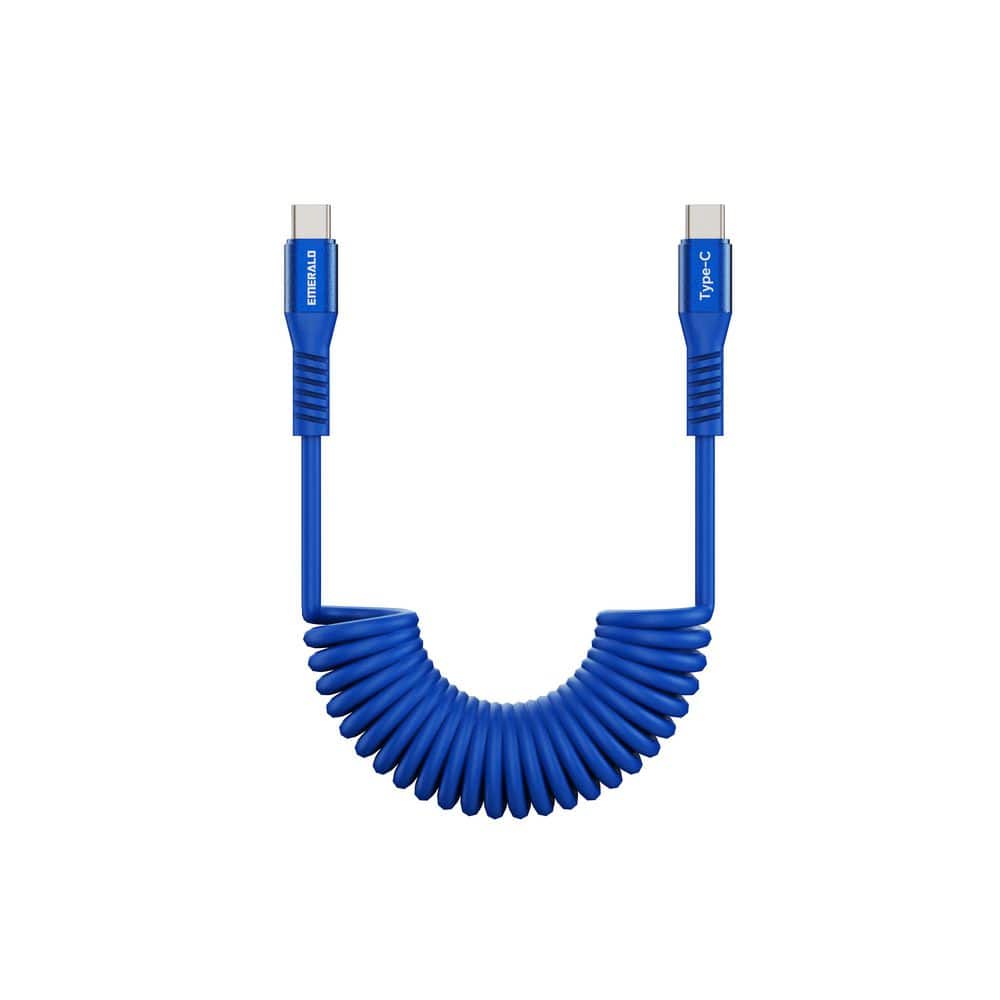 6 ft. Coiled USB-C to USB-C Cable, Fast Charging and High-Speed Data Transfer-Blue price history on PriceWatchPro