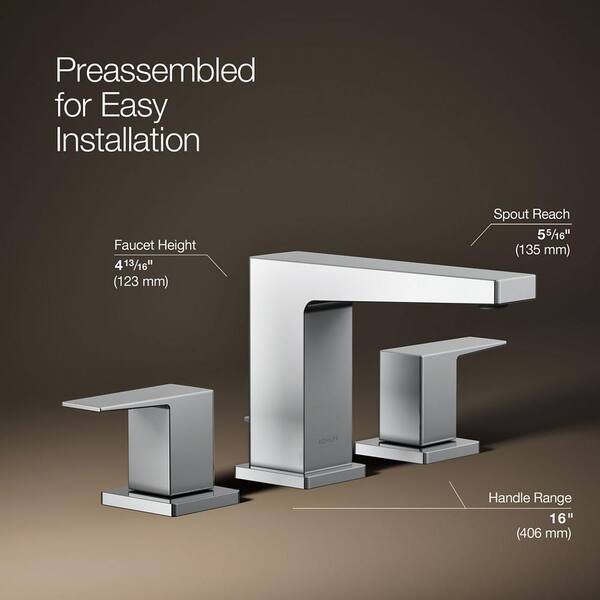 KOHLER Honesty 8 in. Widespread 2-Handle Bathroom Faucet in Polished Chrome