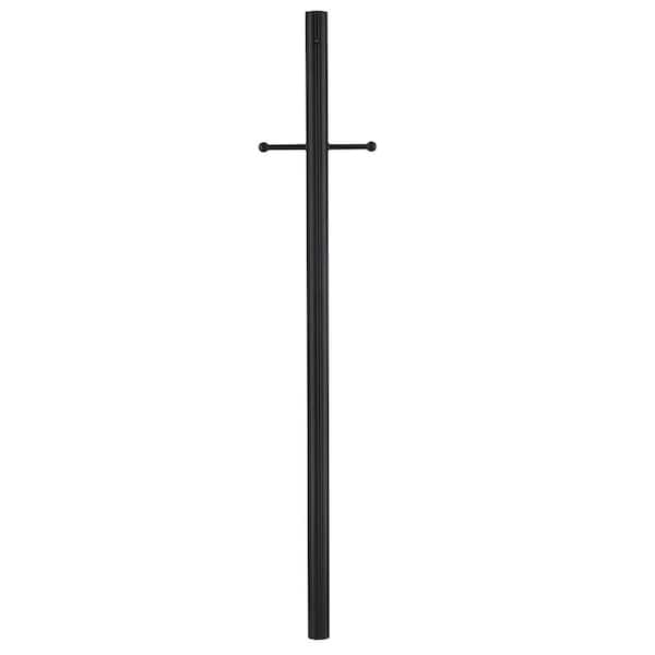 Westinghouse 84 in. Textured Black Outdoor Lantern Post with Ground Convenience Outlet, Dusk to Dawn Sensor