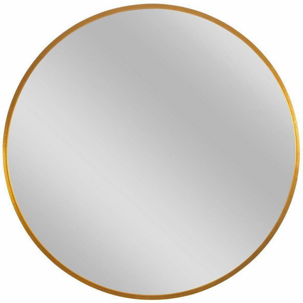 24 in. W x 24 in. H Round Framed Wall Bathroom Vanity Mirror in Gold GM