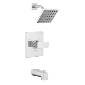 Modern Angular 1-Handle Wall Mount Tub and Shower Trim Kit in Chrome (Valve Not Included)