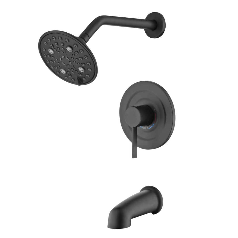 Single Handle 6-Spray Tub and Shower Faucet 1.8 GPM in Matte Black (Valve Included) price history on PriceWatchPro