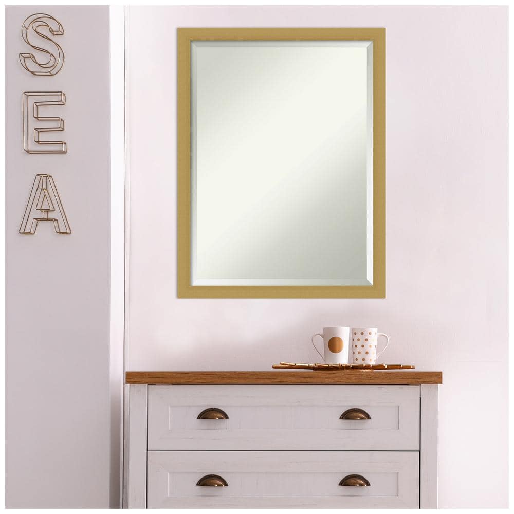 Grace Brushed Gold Rectangular Bathroom Wall Mirror 20 x 26 in