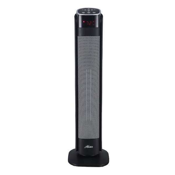 Hunter 30 in. 1,500-Watt 5,118 BTUs Electric Deluxe Digital Ceramic Tower Heater with Remote Control