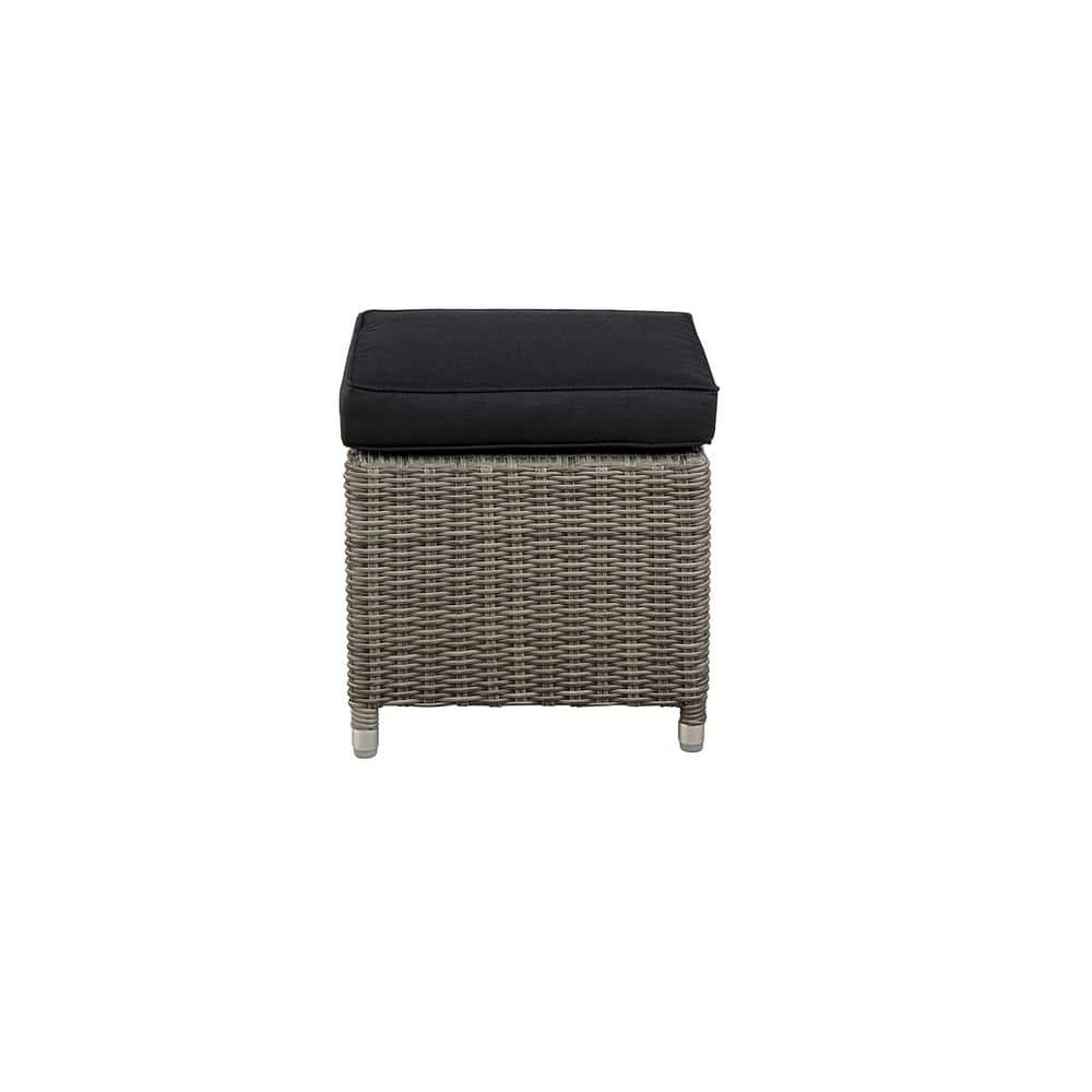 Gray Monaco 40'' All-Weather Wicker Outdoor Recliner with Ottoman