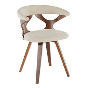 Gardenia Walnut and Cream Swivel Dining/Accent Chair