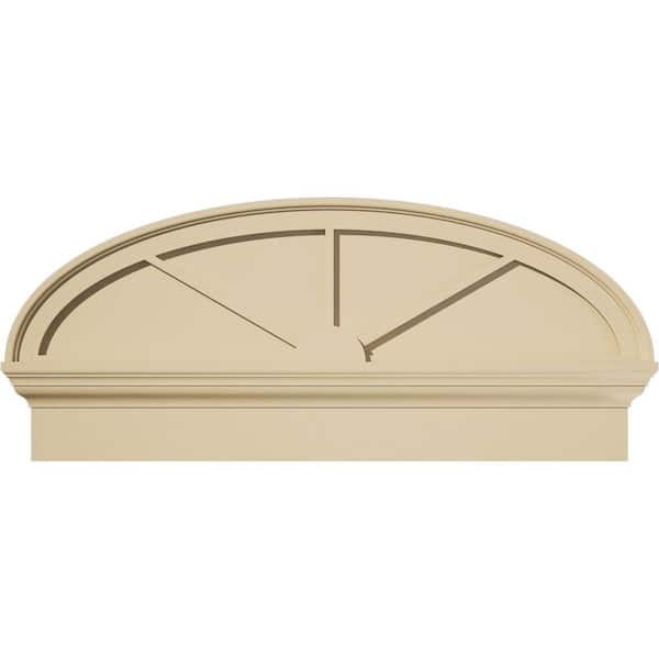Ekena Millwork 36-in W x 15-7/8-in H x 2-3/4-in P Elliptical 3 Spoke Signature Urethane Combination Pediment, Primed Tan
