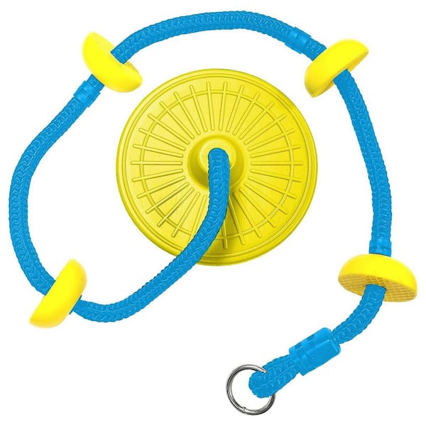 Climbing Rope Tree Swing Seat Set with Platforms Kids Indoor Outdoor Playground Accessories Blue