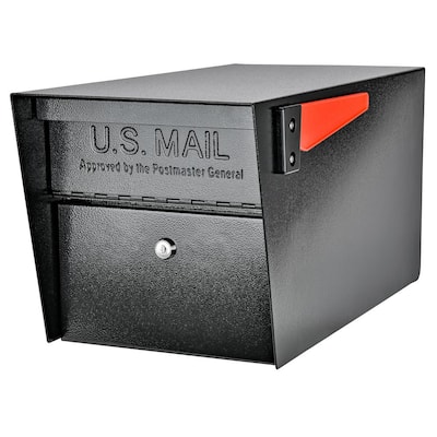 Extra-large 12-inW x 18.1-inH Lockable Post Mount Mailbox with Notification Flag Extra-large 12-inW x 18.1-inH Lockable Post Mount Mailbox with Notification Flag