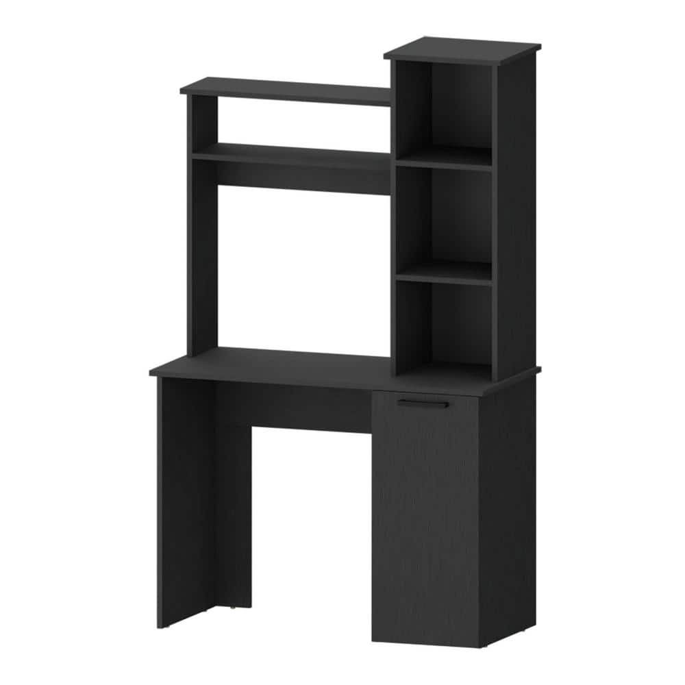 38.7 in. Rectangular Black Manufactured Wood Computer Desk