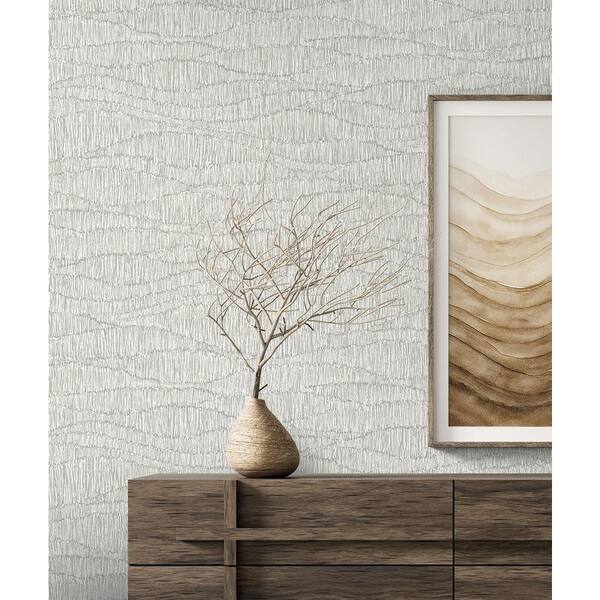 57.5 sq. ft. Claystone Tatiana Waves Unpasted Non-Woven Paper Wallpaper Roll