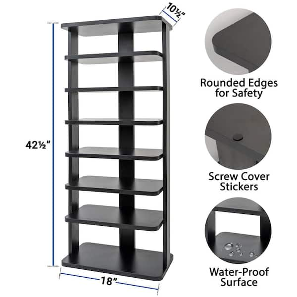 Benasse 42.5 H 7-Pair 7-Tier Multi-Colored Wood Shoe Rack ME-SR-OG-S01 -  The Home Depot