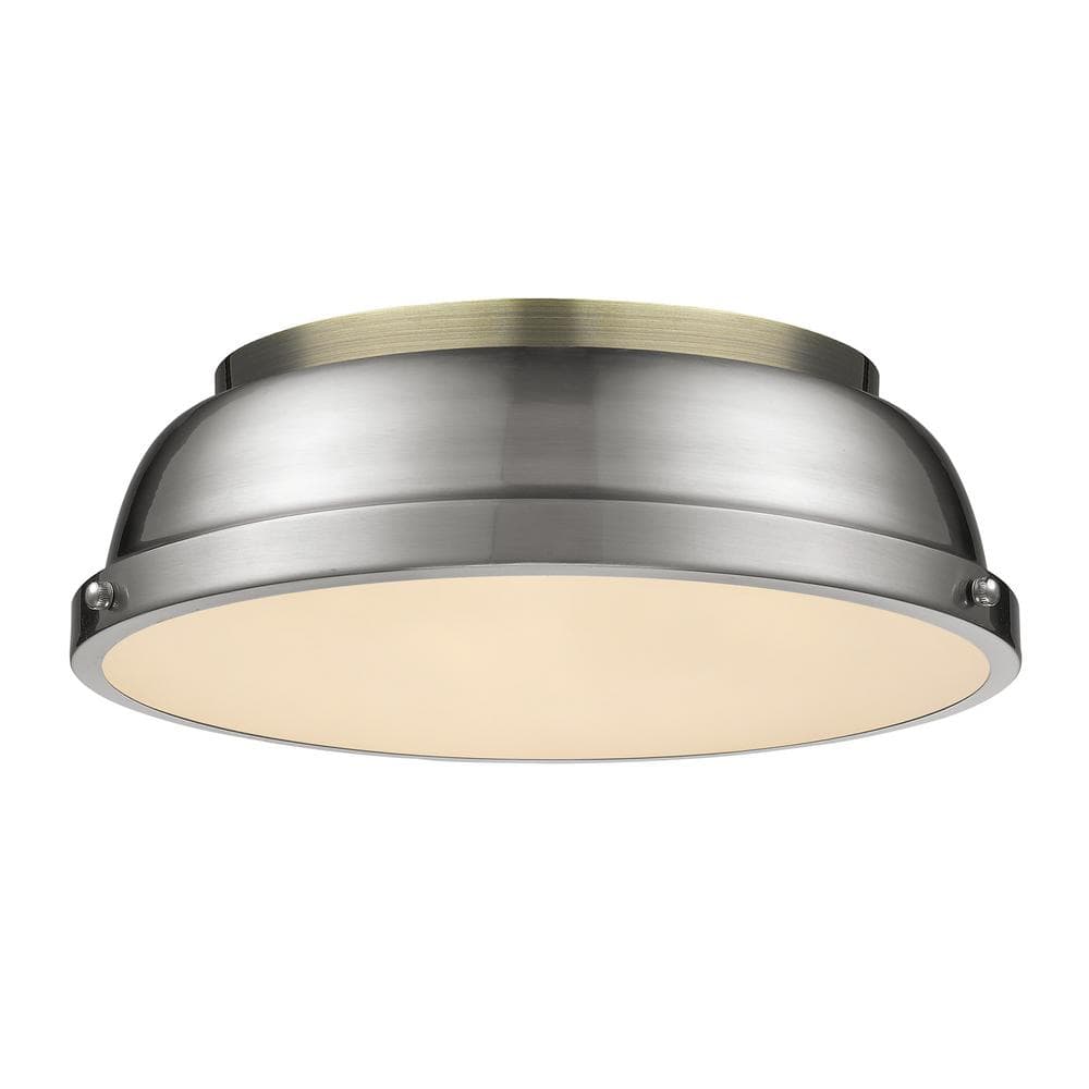 Duncan 14 in. 2-Light Aged Brass Flush Mount price history on PriceWatchPro