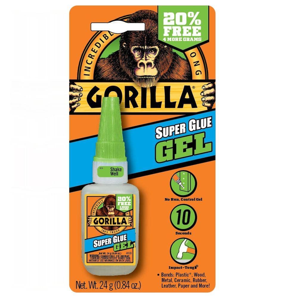 Gorilla 24 g Super Glue Gel Bonus Bottle 7702102 The Home Depot