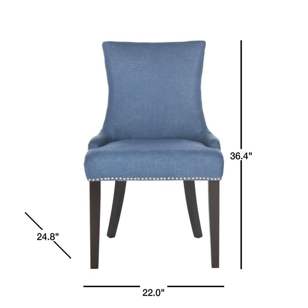 Transitional Linen Upholstered Parsons Side Chair in Blue