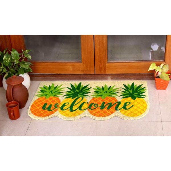 Northlight Natural Coir Tropical Cactus Rectangular Welcome Doormat 18 x  30 